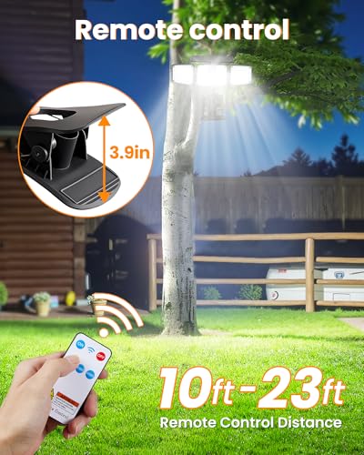 LIFENGSOLER Clip on Solar Lights, 1500LM Motion Sensor Security Lights with Remote Control, 270°Wide Angle Solar Flood Light, 3 Heads High Bright Solar Lights Outdoor Waterproof for Fence Gutter Yard（1Pack） - Image 4