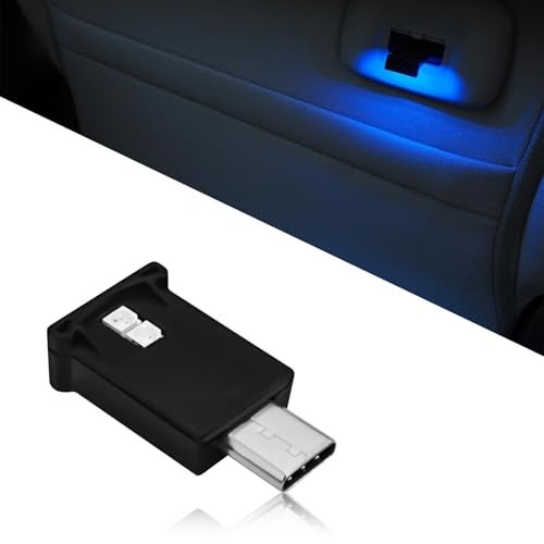 QQWD USB Type-C LED Ambient Light, 8 Colors RGB Dynamic Atmosphere Lamp LED Lights for Car Interior Decor USB Night, Adjustable Bright Plug-in Mini Lighting Kit for Cars/Home/Office/Laptop Decoration - Image 1