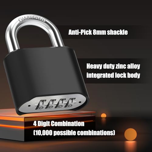 Diyife Outdoor Combination Padlock, [Design of Hidden Password] Weatherproof Resettable Combination Padlock, High Security for Sheds Fence, Locker, Home, School, Garage, Garden, Gate Hasps - Image 3