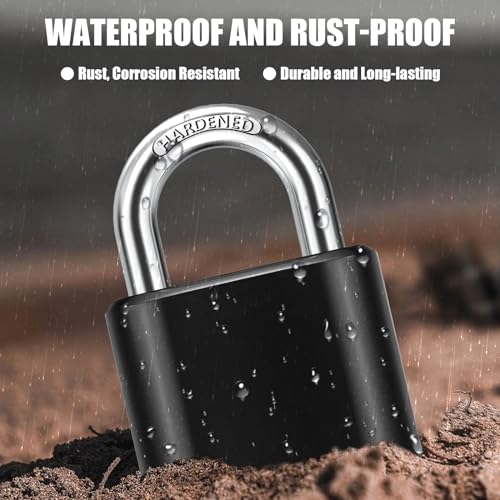 Diyife Outdoor Combination Padlock, [Design of Hidden Password] Weatherproof Resettable Combination Padlock, High Security for Sheds Fence, Locker, Home, School, Garage, Garden, Gate Hasps - Image 4