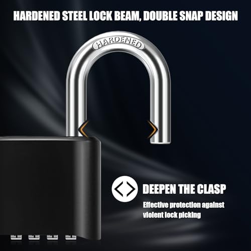 Diyife Outdoor Combination Padlock, [Design of Hidden Password] Weatherproof Resettable Combination Padlock, High Security for Sheds Fence, Locker, Home, School, Garage, Garden, Gate Hasps - Image 5