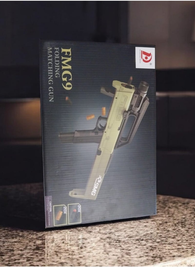 إس أم جي بندقية مغامرات للأطفال - لاعب واحد 8 سنوات فأكثر - تصميم SMG القابل للطي - 20 طلقة إسفنجية - سلاح الجاسوس السري  - Image 1
