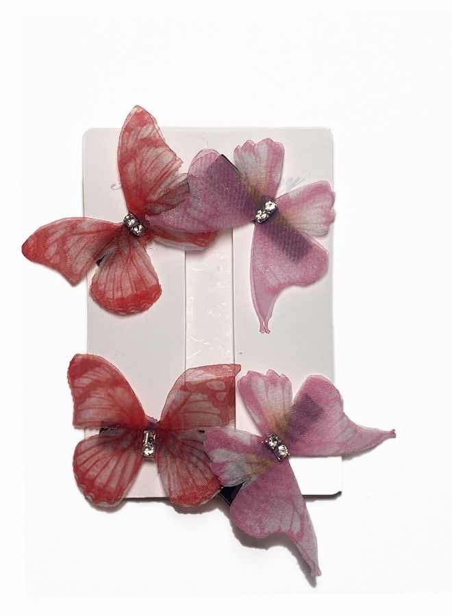 Elite Dose Cute Butterfly Design Hair Clips for Girls 4 Pieces - Image 1