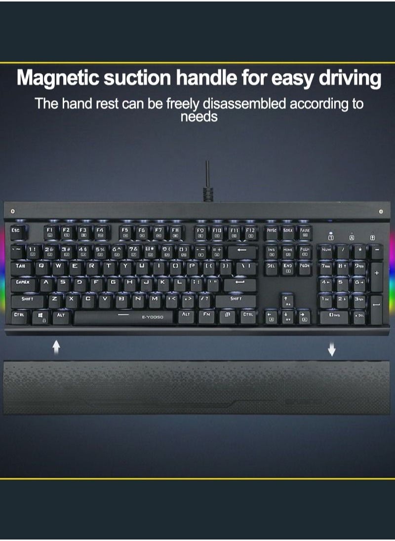 إي-يوسو Z-727 RGB لوحة مفاتيح الألعاب الميكانيكية أسود-أزرق التبديل مع مجموعة الماوس RGB Gaimg  - Image 3