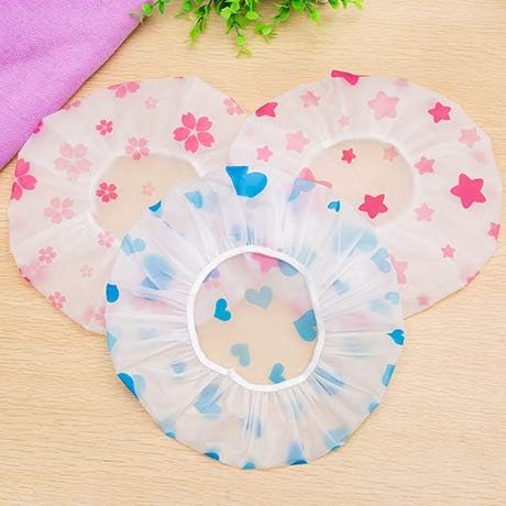 Fivanio Waterproof Elastic Eva Free-Size Bathroom Shower Caps Daily Use Plastic Shower Cap for Girl's and Women's. - Image 4