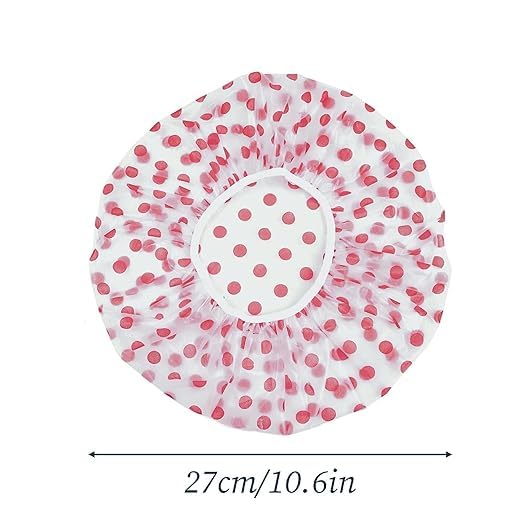 Fivanio Waterproof Elastic Eva Free-Size Bathroom Shower Caps Daily Use Plastic Shower Cap for Girl's and Women's. - Image 5