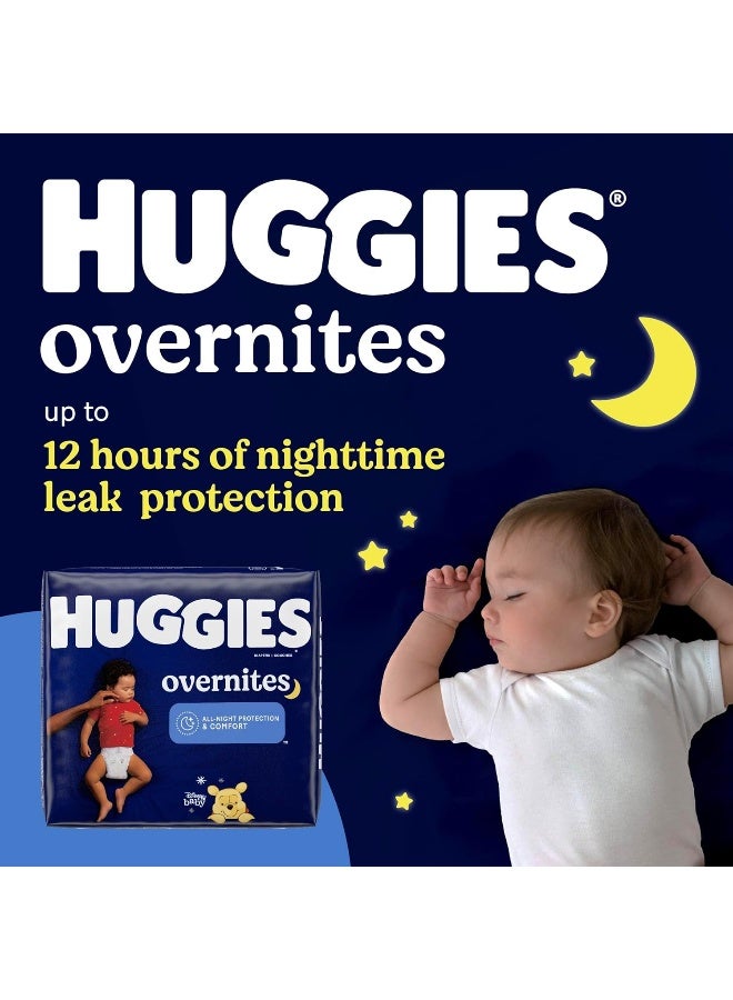 HUGGIES حفاضات ليلية حجم 5 (27+ رطل)، 44 قطعة، حفاضات هاجيز أوفرايتس الليلية للأطفال - Image 2