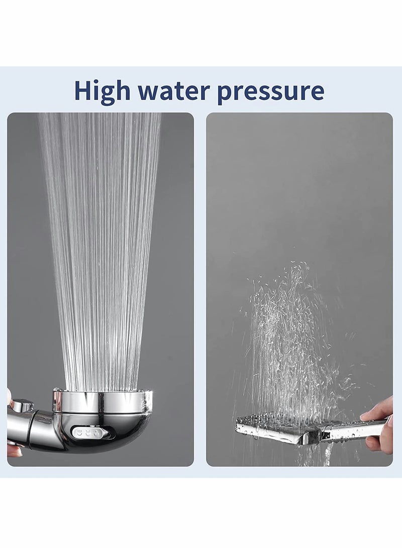 Hand Shower, High Pressure Shower Shower Head with ON/OFF Switch Filtered Water Saving Sprinkler for Dry Skin and Hair Only Shower Head Clear Black Silver - Image 5