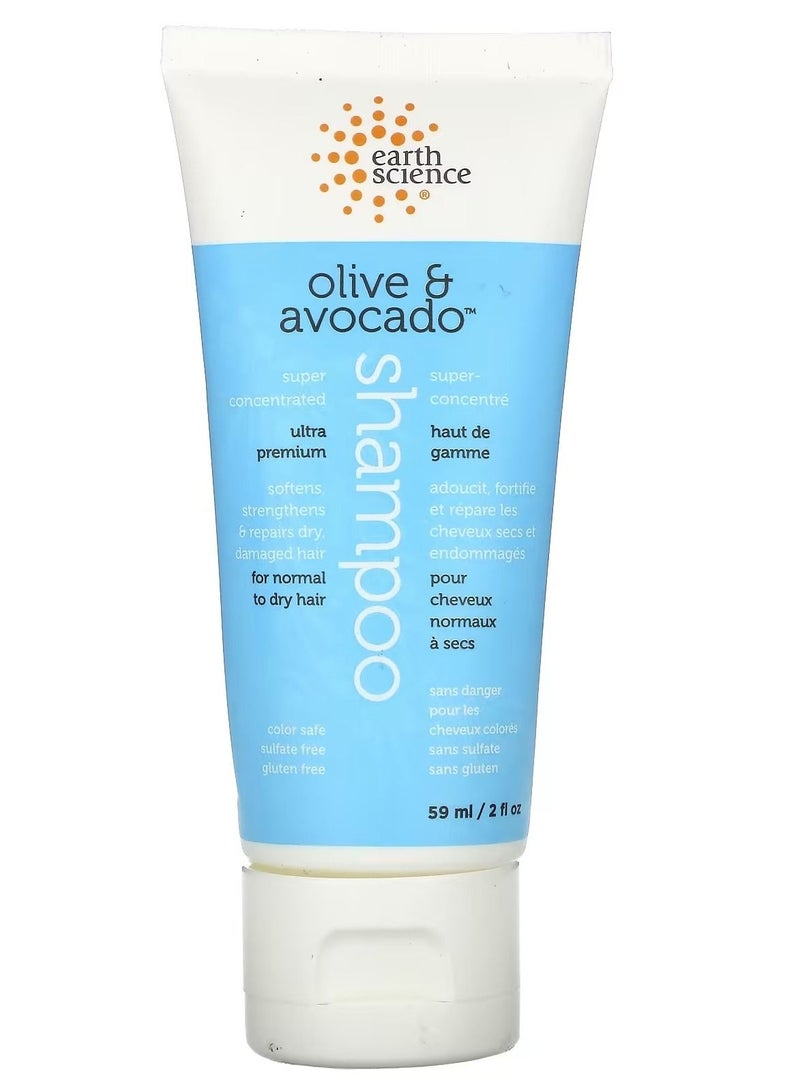 إيرث ساينس شامبو فائق التركيز بزيت الزيتون والأفوكادو 2 أونصة سائلة 59 مل