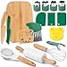 Busy edition 17 PCS Kids Knife Set for Real Cooking Montessori Kitchen Tools for Toddlers Cooking and Baking Set for Kids Little Chefs Crinkle Cutter Cutting Board Safe Knife - Image 2