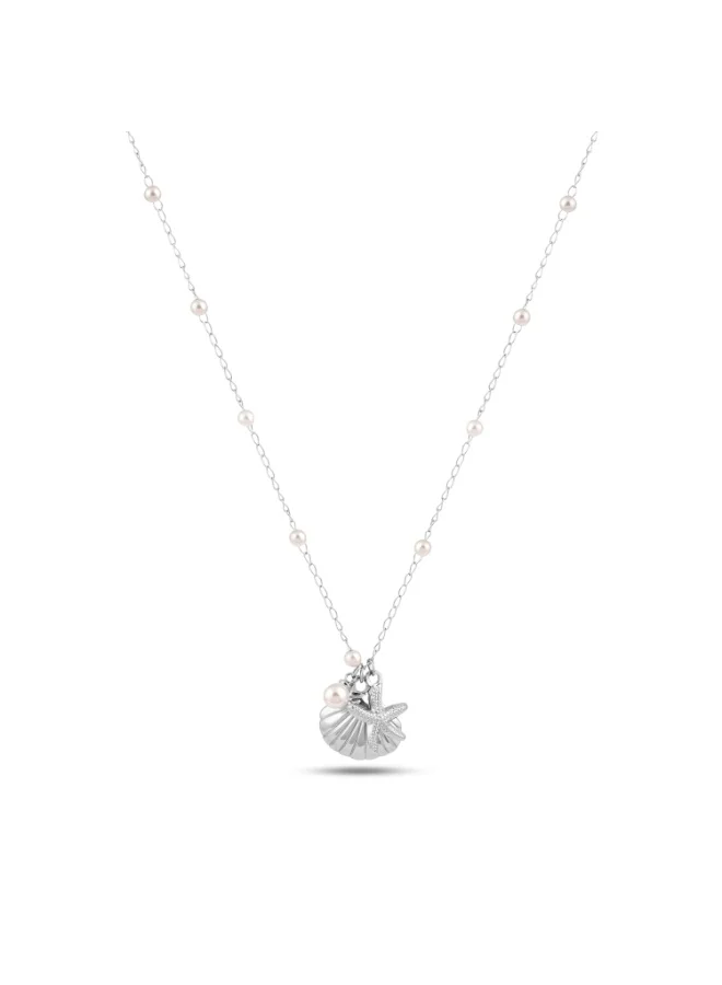 Ocean Muse Seashell & Starfish Charm Necklace For Women - Waterproof & Anti-Tarnish