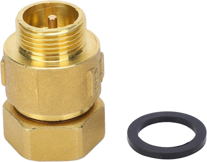 Check Valve Brass Material 1 - Way Swing Type DN20x25, Threaded Water Meter Reflux Control Tool - Low Flow Resistance, Easy Installation, Leak Prevention for Household Use - Image 1