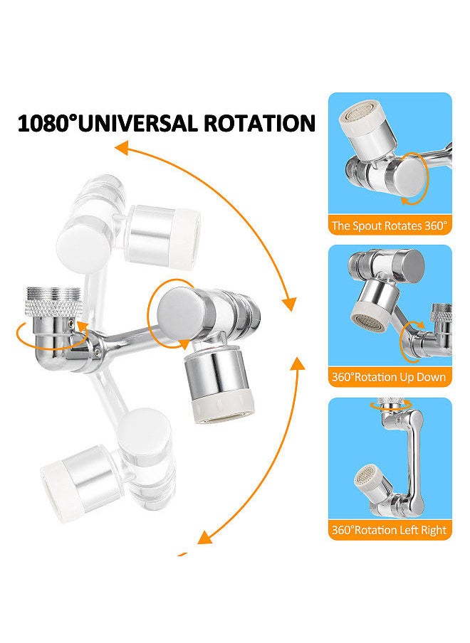 Generic - 1080 Rotating Faucet Extender 360° Large-angle Rotating Splash Filter Faucet Universal Rotating Faucet Aerator Multifunctional Extension Faucet for Bathroom Kitchen - Image 1
