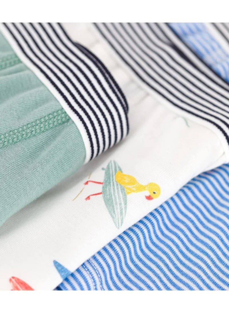 Petit Bateau Set of 3 printed cotton boxers with surfers