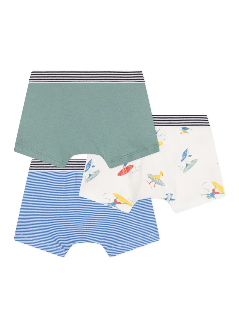 بيتي باتو Set of 3 printed cotton boxers with surfers