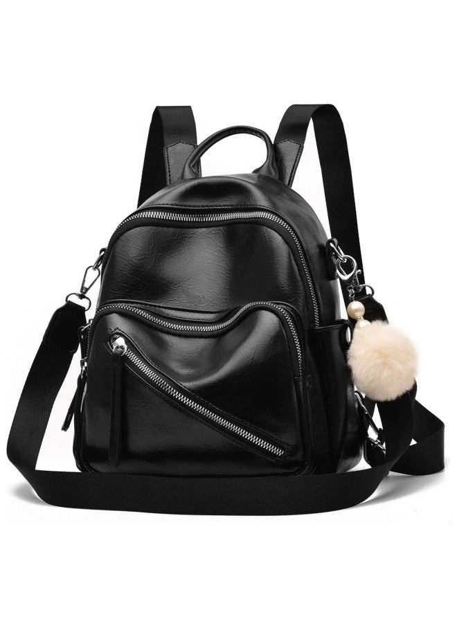 Generic Women's Cute Small Backpack, Ladies PU Leather Shoulder Bag,Large-Capacity Campus School Bag/Back Bag/Carrying Bag/Crossbody Bag/Sling Bag/Side Bag for Girls and College Students  - Image 1