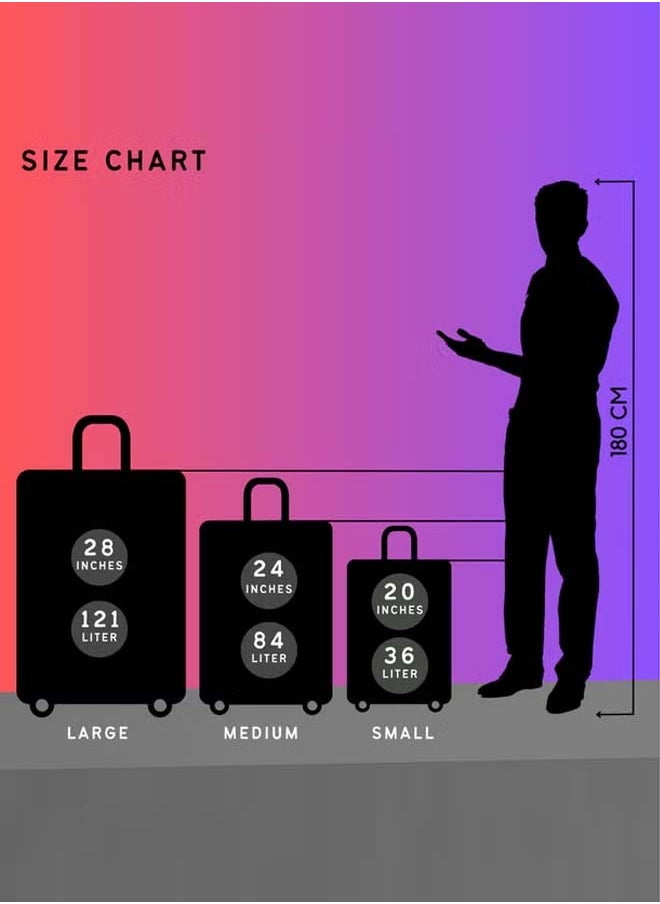 REFLECTION 20 Inches Classy PP Hard Luggage, Trolley Bag with 4 Spinner Wheels and TSA Lock, Black, 53 cm