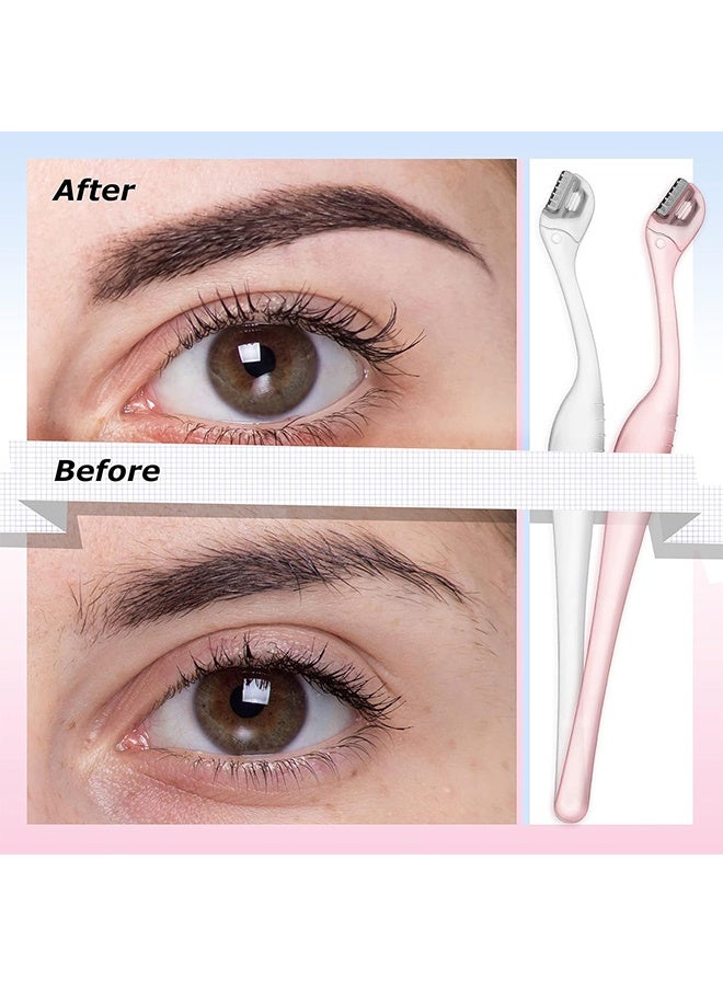 MXN 6 Pcs Eyebrow Razor Mini Eyebrow Razor Trimmer Female Face Shaver Lip Hair Remover with Precision Cover Small Shaver for Women Makeup Face Care Tools (Clear, Clear Purple, Light Blue) - Image 5