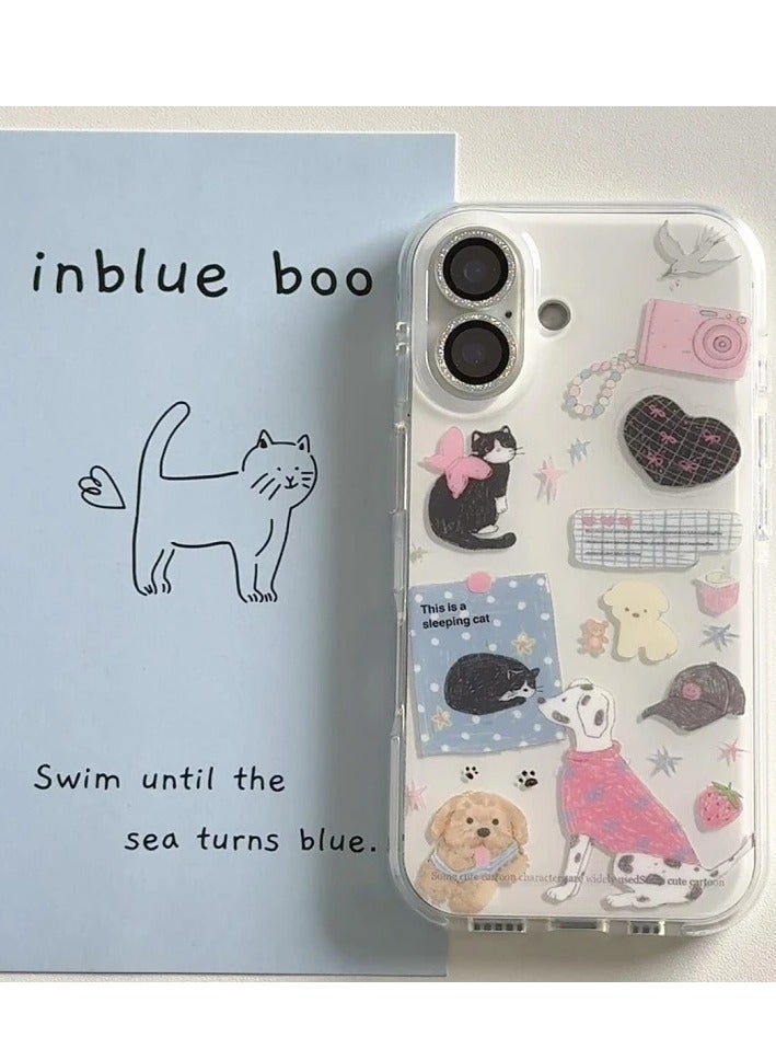NIBEMINENT Creative Graffiti Cat And Dog Protective TPU Case Cover For iPhone 17 Air