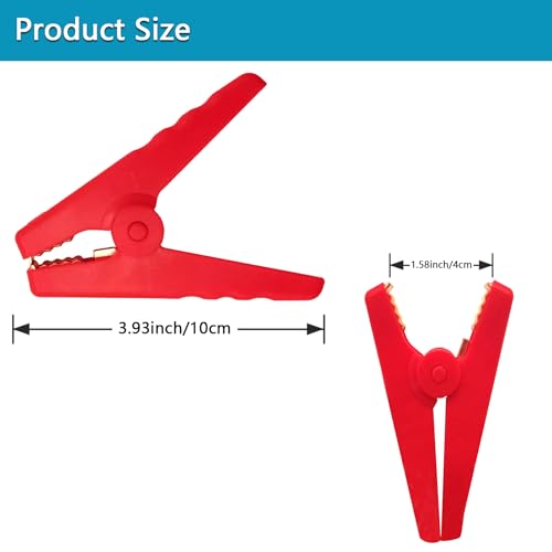 Minidodoca Heavy Duty Crocodile Clamps 300A Car Battery Charger Clamps Power Replacement Battery Alligator Clips Jumper Cable Clamps Welder Clips for Car Automotive Vehicle Boat(6 pack) - Image 2
