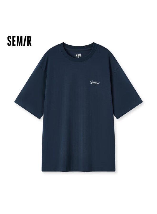 Semir Men's Short-sleeve T-shirt, Summer , Letter Print Undershirt, Commuter Top, White T-shirt - Image 1