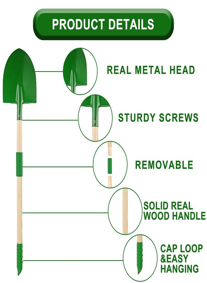 Azefun Kids Gardening Tool Set,6 pcs Detachable Toddler Gardening Tools with Shovel,Rake,Hoe and Rake for Outdoor Summer Yard Lawn Beach,Christmas Birthday Gifts for Age 3,4,5 Year (Green Shovel) - Image 3