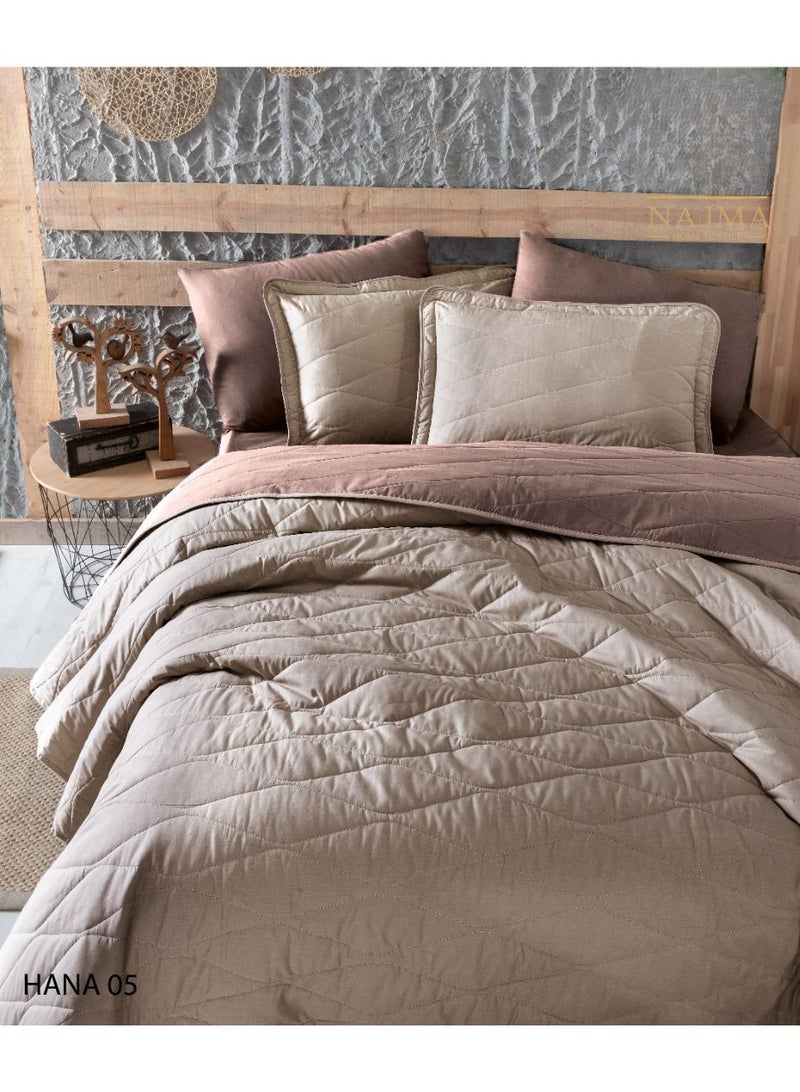 Summer plain compressed double bed sheet set made of microfiber, 6 pieces: 1 double duvet 240*260, 1 fitted sheet 200*200, 2 pillowcases 50*75, 2 pillowcases 50*75*. - Image 1