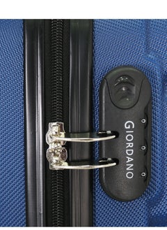 GIORDANO 3-Piece ABS Hardside Spinner Iron Rod Luggage Trolley Set With TSA Lock 20/24/28 Inch Blue  - Image 4