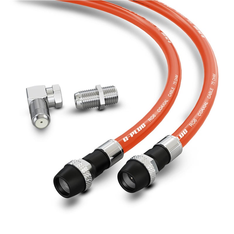 G-PLUG RG6 Coaxial Cable 50FT â€“ Quad Shielded, Waterproof, 75 Ohm with F-Type Connectors, High-Speed for HDTV, Satellite, Internet, Indoor/Outdoor Use - Image 1