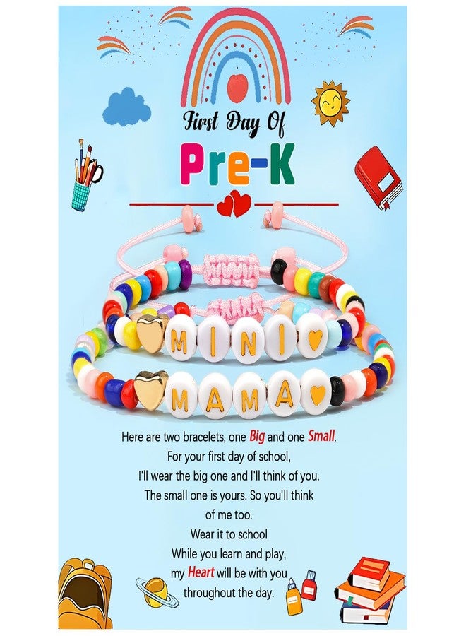 CXLDTE Back to School Gifts First Day of Preschool Pre K Bracelet Gift Mom Mother Daughter Mommy and Me Bracelets Back to School Essentials Stuff Decorations Deals for Girls Kids Daughter - Image 1