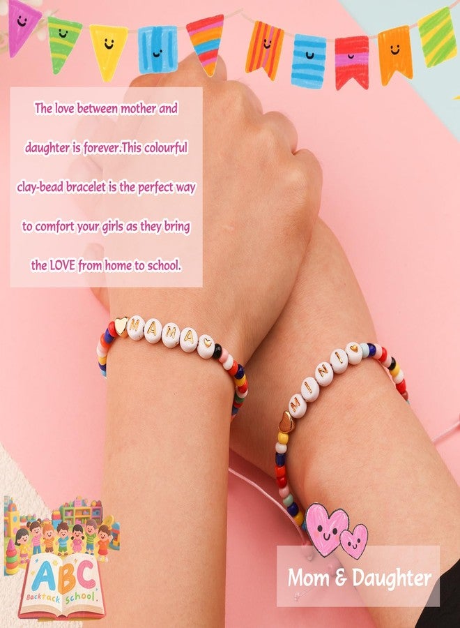 CXLDTE Back to School Gifts First Day of Preschool Pre K Bracelet Gift Mom Mother Daughter Mommy and Me Bracelets Back to School Essentials Stuff Decorations Deals for Girls Kids Daughter - Image 3
