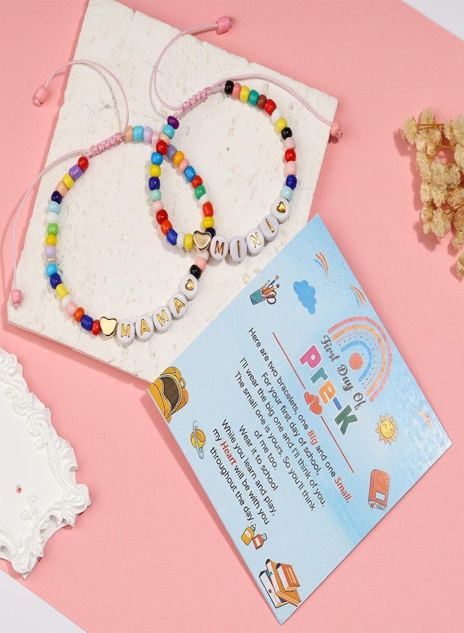 CXLDTE Back to School Gifts First Day of Preschool Pre K Bracelet Gift Mom Mother Daughter Mommy and Me Bracelets Back to School Essentials Stuff Decorations Deals for Girls Kids Daughter - Image 2