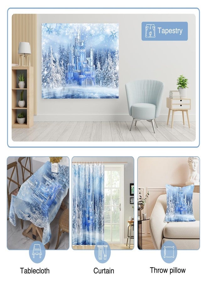 Mocsicka Winter Frozen Wonderland Backdrop Wonderland Party Decorations Crystal Ice Castle Photography Background for Kids Photo Studio Props - Image 4
