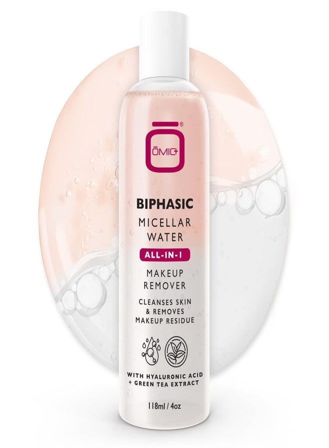 OMIC Biphasic Micellar Water - 4 oz / 118ml - All-in-1 Gentle Makeup Remover & Cleanser - Hydrating Facial Cleanser, Makeup Remover with Hyaluronic Acid and Green Tea Extract for All Skin Types - Image 1