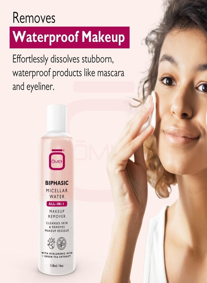 OMIC Biphasic Micellar Water - 4 oz / 118ml - All-in-1 Gentle Makeup Remover & Cleanser - Hydrating Facial Cleanser, Makeup Remover with Hyaluronic Acid and Green Tea Extract for All Skin Types - Image 3