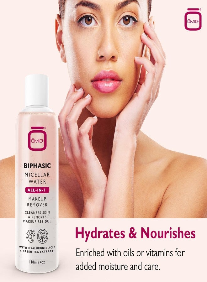 OMIC Biphasic Micellar Water - 4 oz / 118ml - All-in-1 Gentle Makeup Remover & Cleanser - Hydrating Facial Cleanser, Makeup Remover with Hyaluronic Acid and Green Tea Extract for All Skin Types - Image 5