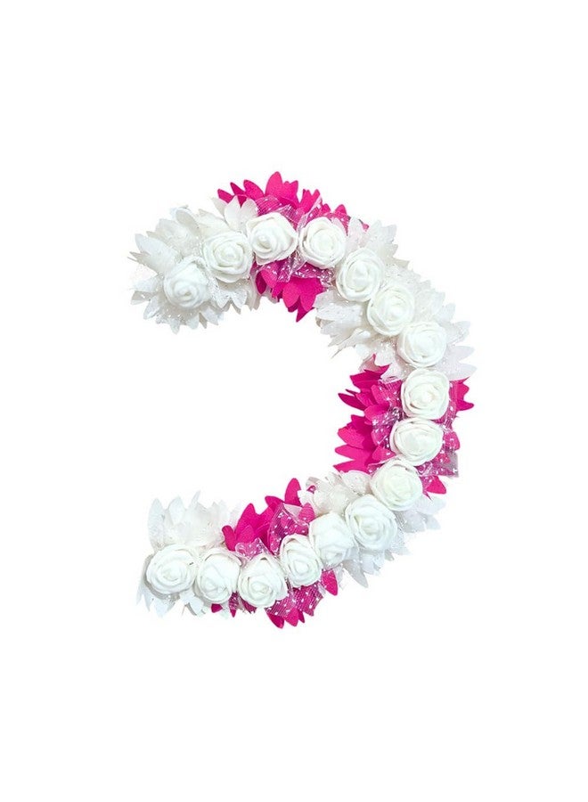 BLUSHIA Artificial Bridal Rose Petal Flower Tiara Gajra Hair Juda For Women Floral Hair Bun Accessories | Suitable for Traditional Indian Marriage/Engagements (Pink) - Image 4