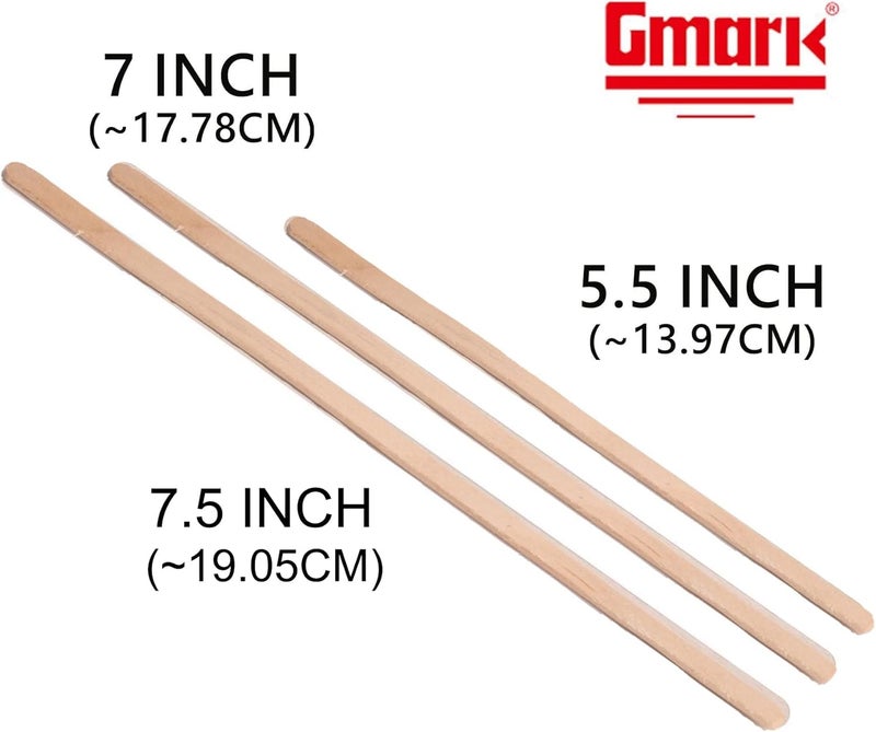 Gmark 5.5" Wood Coffee Stirrers (length 140mm, width 6mm, thick 1.3mm) 1000 ct - Natural Birch Wood Coffee Beverage Stirrers, Round End GM1014 - Image 5