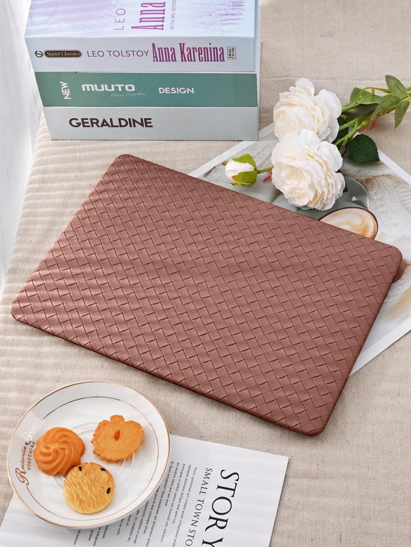 Seorsok Compatible with MacBook Air 13 Inch Case2022 2021 2020 2019 2018 Release A1932 A2179 M1 A2337 Touch ID,Elegant Plastic Hard Shell Case&Keyboard Cover,Brown Tartan PVC Leather No Logo Cutout - Image 4