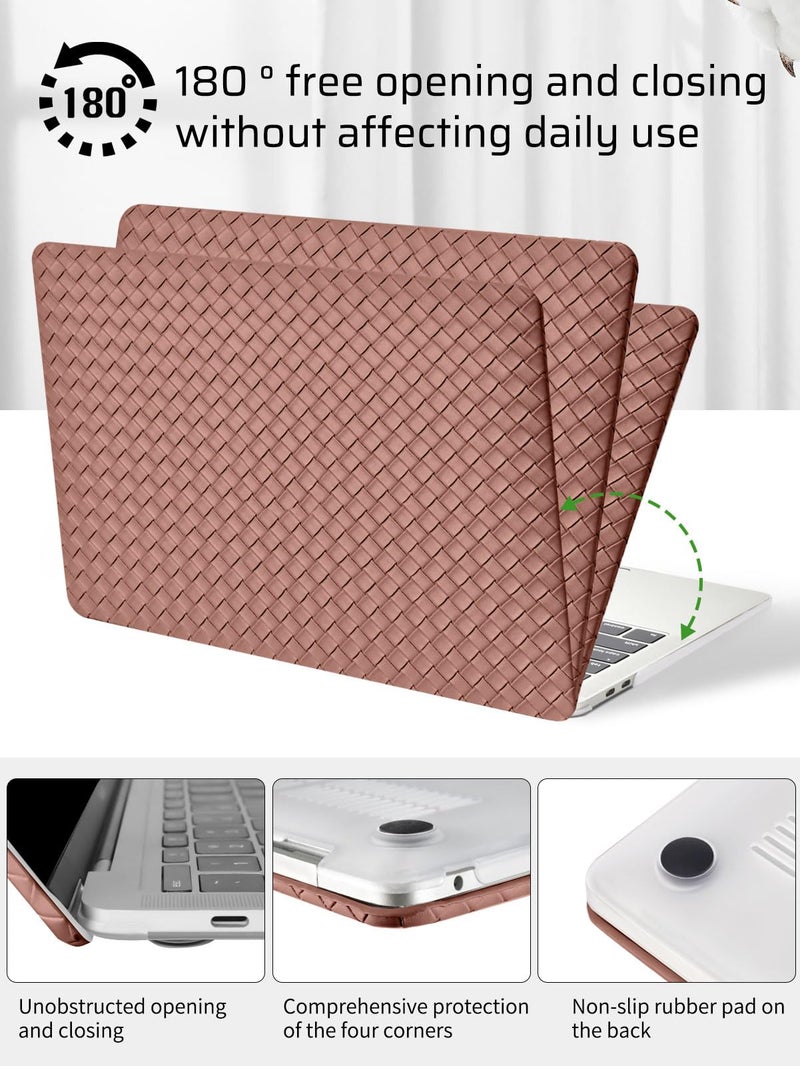 Seorsok Compatible with MacBook Air 13 Inch Case2022 2021 2020 2019 2018 Release A1932 A2179 M1 A2337 Touch ID,Elegant Plastic Hard Shell Case&Keyboard Cover,Brown Tartan PVC Leather No Logo Cutout - Image 5