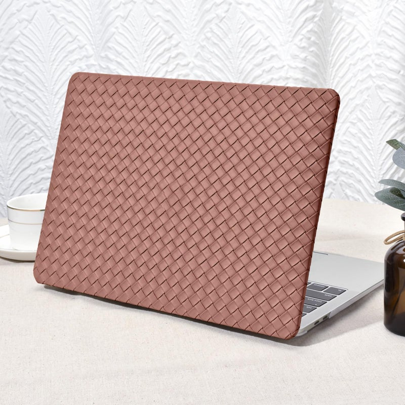 Seorsok Compatible with MacBook Air 13 Inch Case2022 2021 2020 2019 2018 Release A1932 A2179 M1 A2337 Touch ID,Elegant Plastic Hard Shell Case&Keyboard Cover,Brown Tartan PVC Leather No Logo Cutout - Image 1