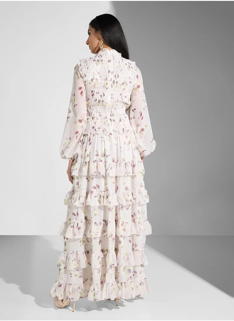 ترو ديكادينس Floral Print Ruffled Dress