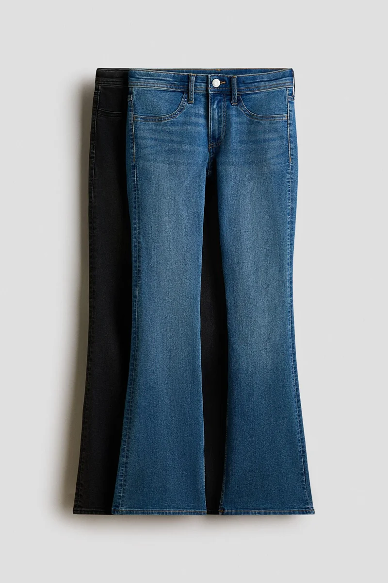 H&M 2-pack Flared Leg Low Jeans