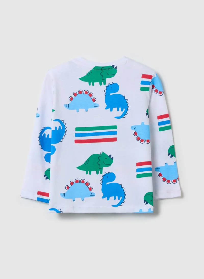 Ovs T-Shirt With Long Sleeves And All-Over Print