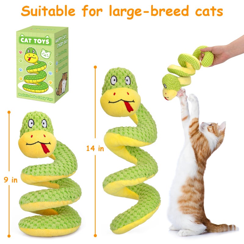 Retro Shaw Cat Toys, 14 Inches Crinkle Snake Cat Toy with Catnip & Silvervine - Interactive Chew Toy for Cats, Realistic Stuff Snake for Biting & Play, Suitable for Large-Breed Cats - Image 2
