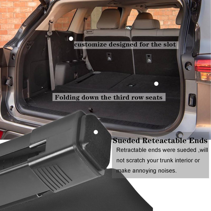 Vesul Retractable Cargo Cover for Toyota Highlander 2020-2022 - Waterproof Cargo Shade and Privacy Screen - Image 2