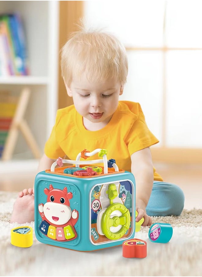 Generic - Children's Early Education Toy With Lights Music and Clock Multifunctional Hexahedron Intelligent Toy for Toddlers 6 in 1 Activity Toys for Babies Learning - Image 1