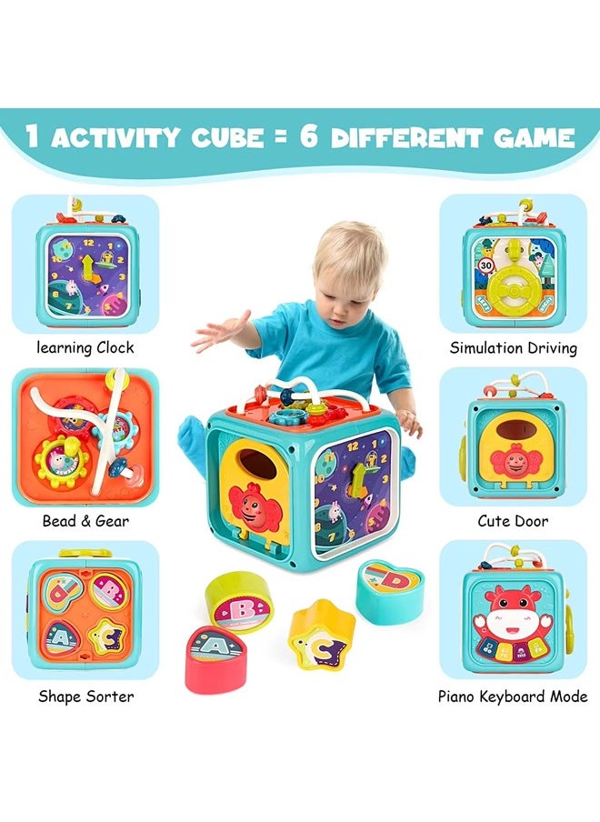 Generic - Children's Early Education Toy With Lights Music and Clock Multifunctional Hexahedron Intelligent Toy for Toddlers 6 in 1 Activity Toys for Babies Learning - Image 1