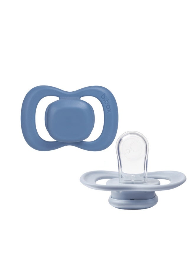 b.box Pacifier Silicone 2 Twin Pack – Ocean/Sky, Soft Orthodontic Soother for Newborns, Lightweight & Durable Design, 0m+