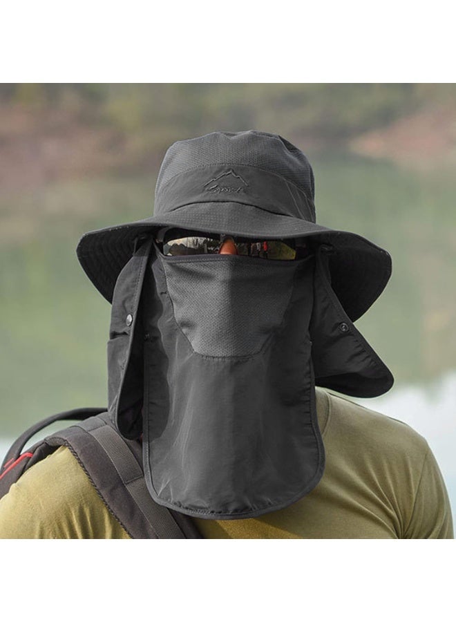 Moonmen Sun Hat for Men & Women, Fishing Hat Outdoor UV Sun Protection UPF 50+ Breathable Wide Brim Hat with Face Cover & Neck Flap - Image 5